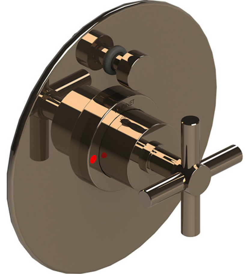 Rubinet T2YGNC Pressure Balance Shower Valve With Stop Two Way Diverter Trim Only