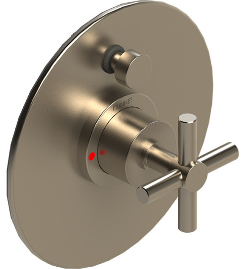 Rubinet T2YGNC Pressure Balance Shower Valve With Stop Two Way Diverter Trim Only