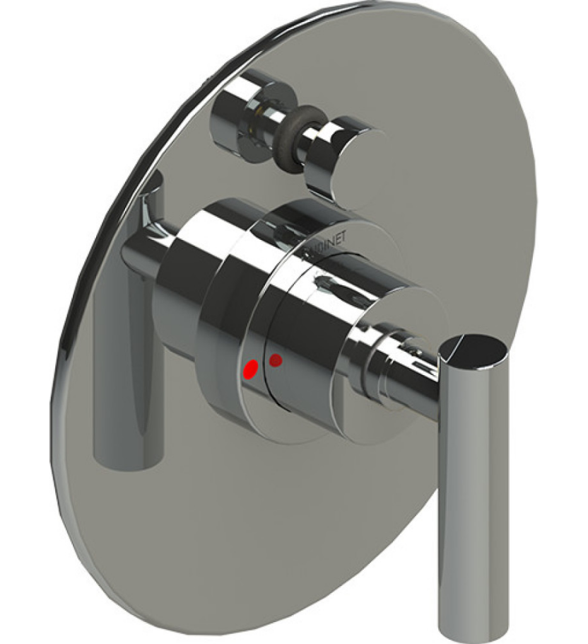 Rubinet T2YGNL Pressure Balance Shower Valve With Stop Two Way Diverter Trim Only