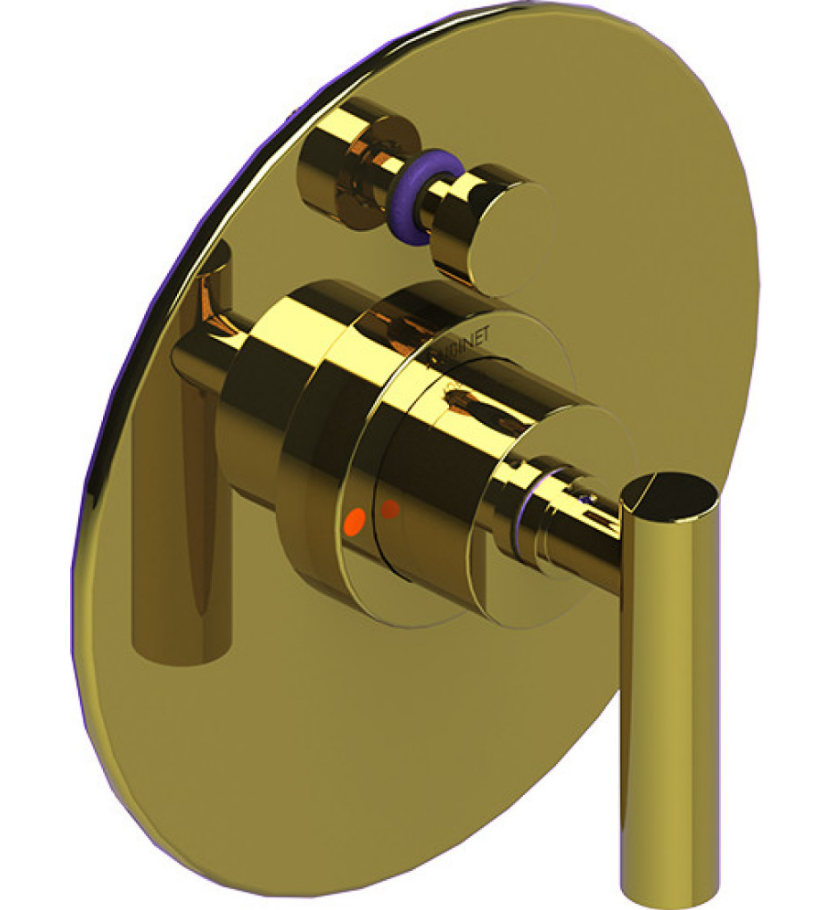 Rubinet T2YGNL Pressure Balance Shower Valve With Stop Two Way Diverter Trim Only