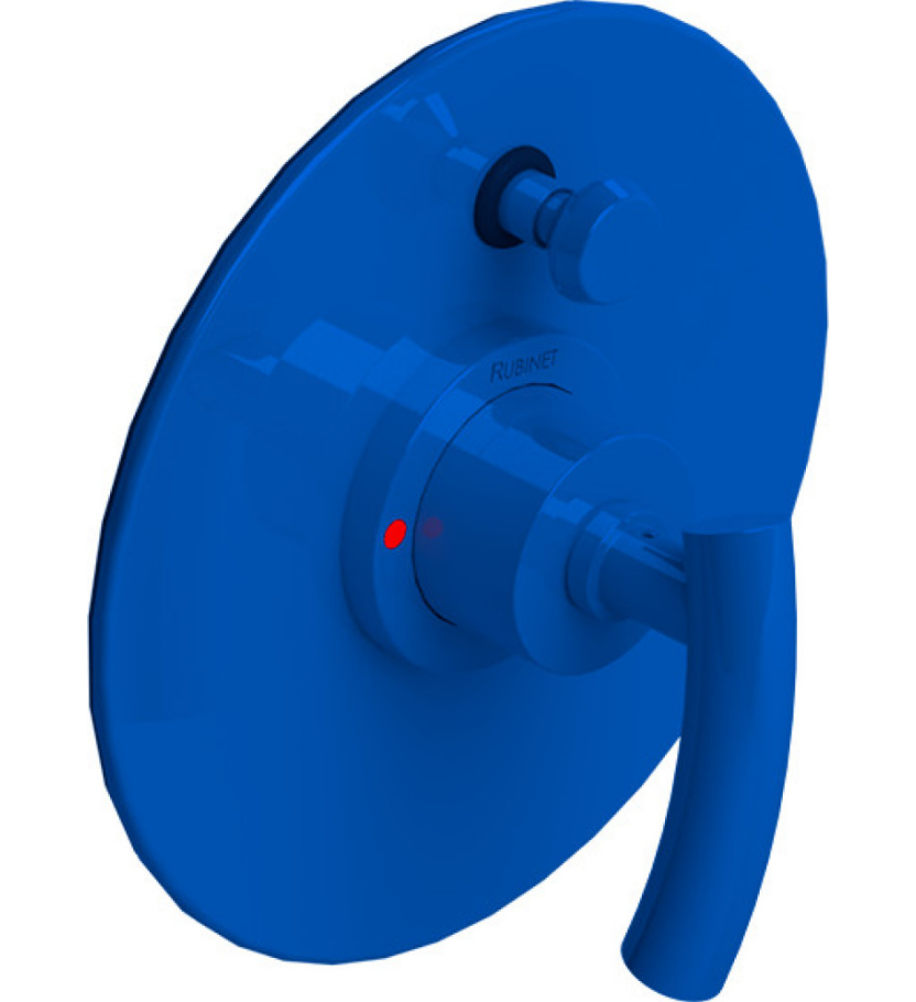 Rubinet T2YHOL Pressure Balance Shower Valve With Stop Two Way Diverter, Trim Only