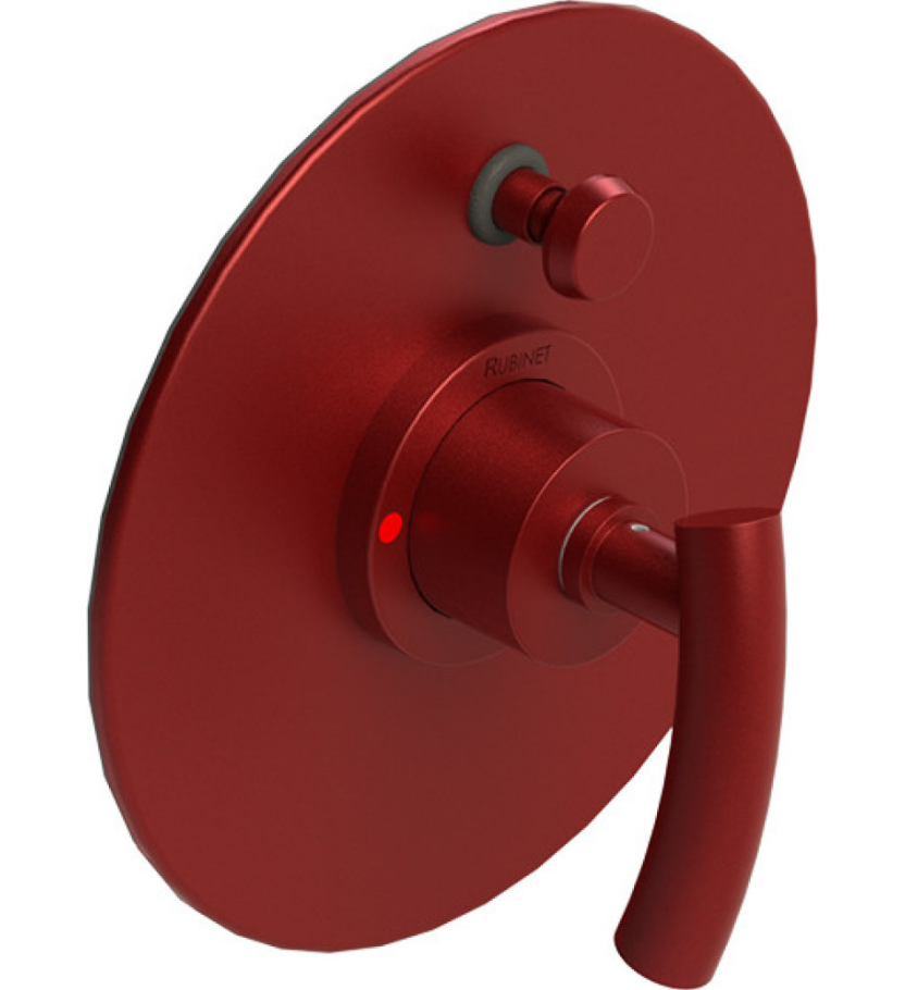 Rubinet T2YHOL Pressure Balance Shower Valve With Stop Two Way Diverter, Trim Only