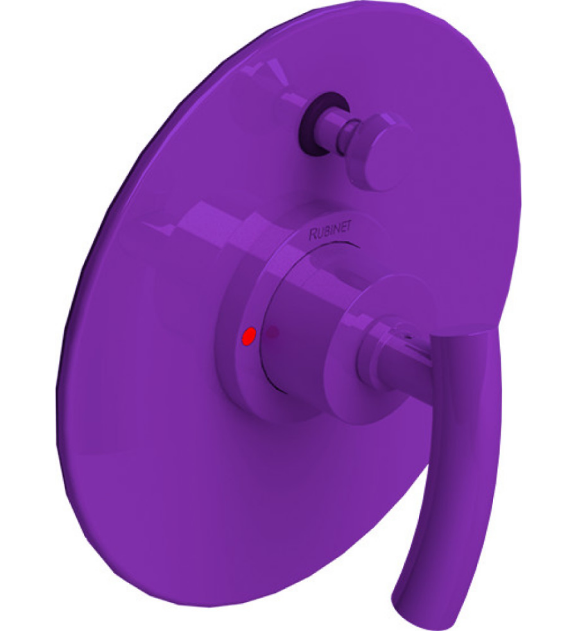 Rubinet T2YHOL Pressure Balance Shower Valve With Stop Two Way Diverter, Trim Only