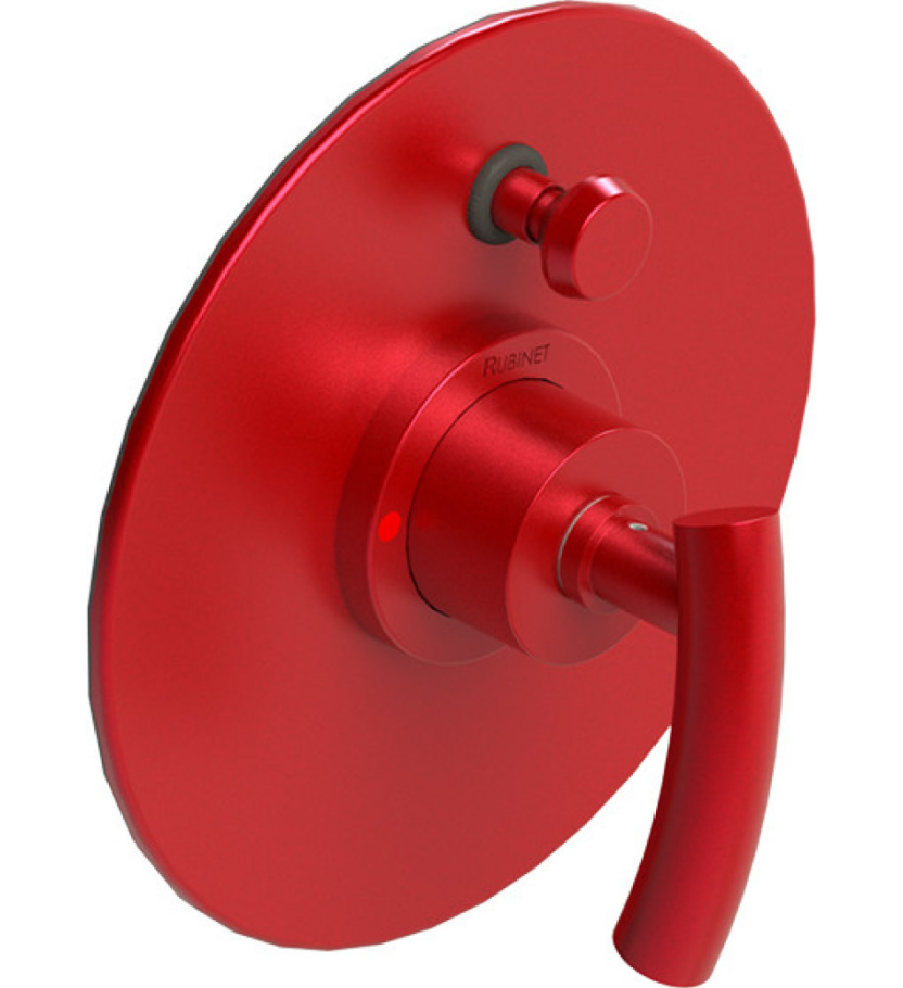 Rubinet T2YHOL Pressure Balance Shower Valve With Stop Two Way Diverter, Trim Only