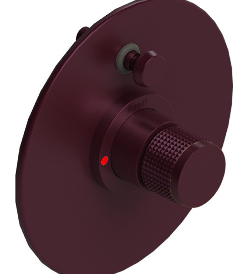 Rubinet T2YHOR Pressure Balance Shower Valve With Stop Two Way Diverter, Trim Only