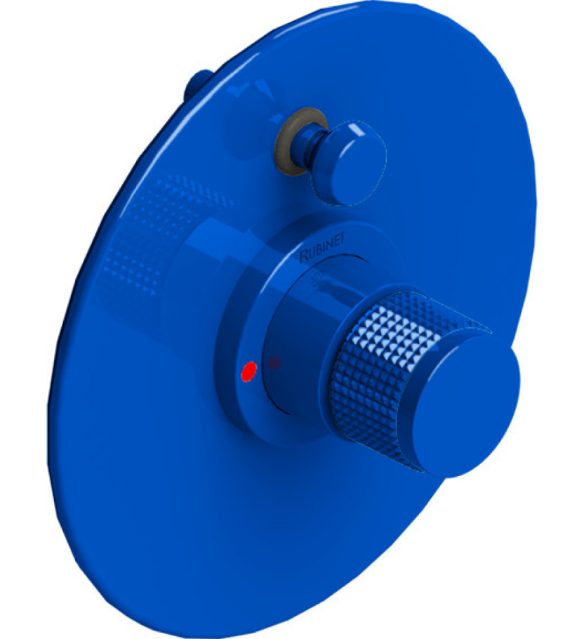 Rubinet T2YHOR Pressure Balance Shower Valve With Stop Two Way Diverter, Trim Only