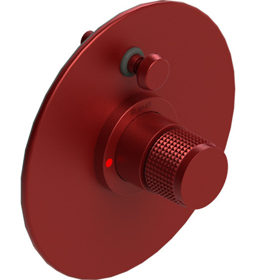 Rubinet T2YHOR Pressure Balance Shower Valve With Stop Two Way Diverter, Trim Only