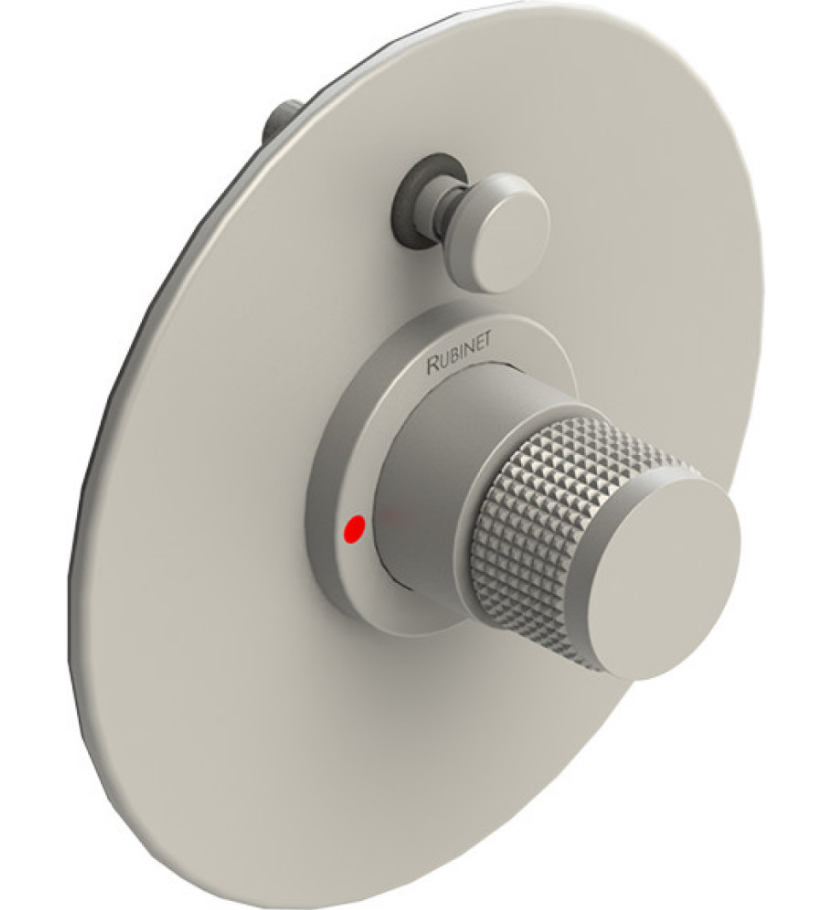 Rubinet T2YHOR Pressure Balance Shower Valve With Stop Two Way Diverter, Trim Only