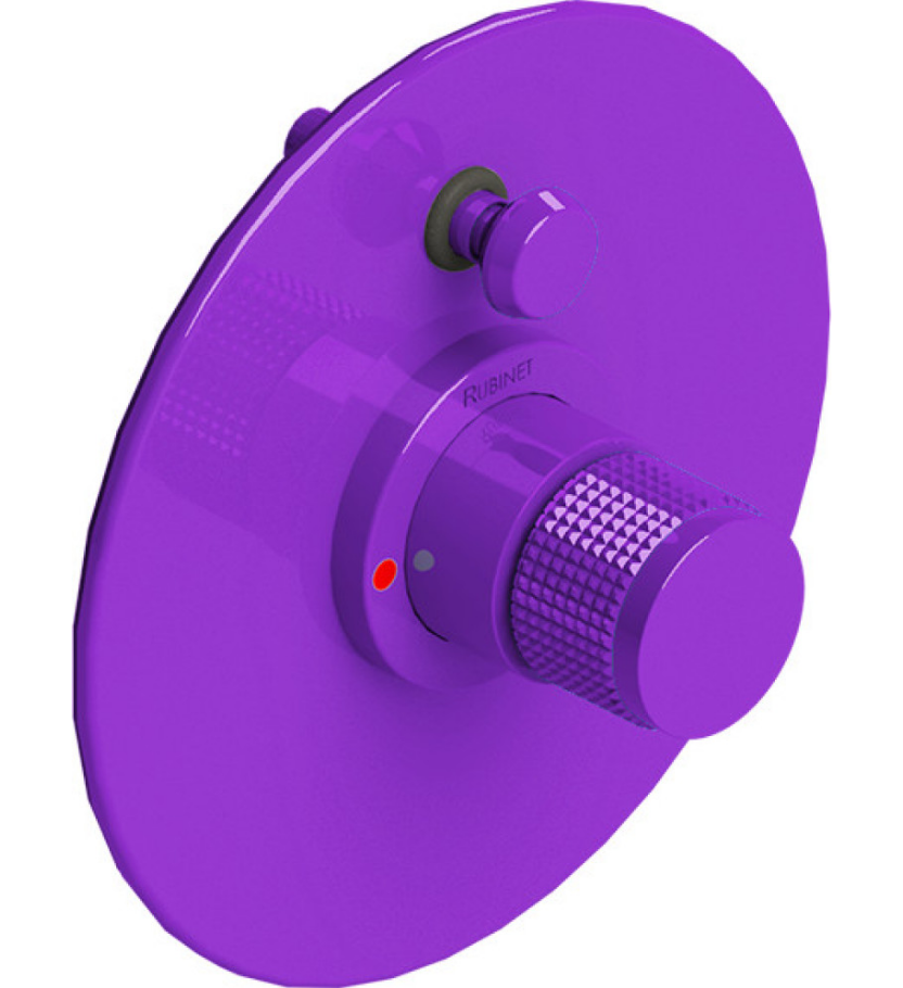Rubinet T2YHOR Pressure Balance Shower Valve With Stop Two Way Diverter, Trim Only