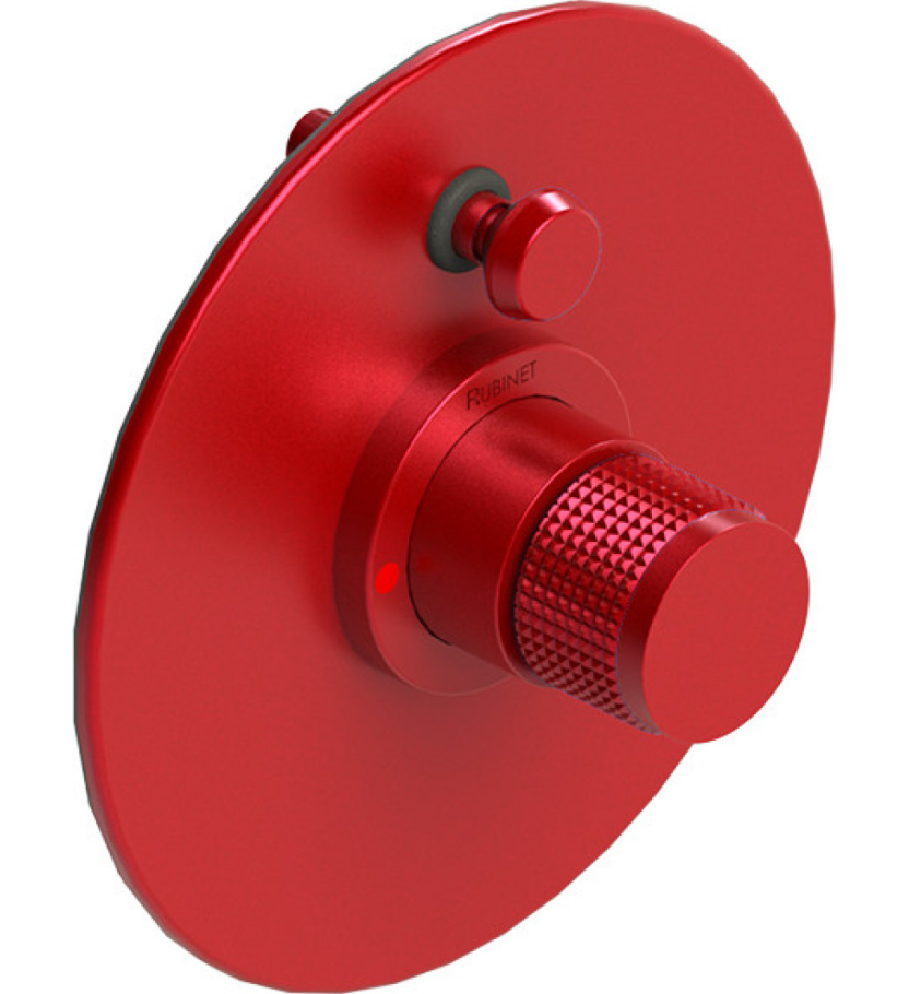 Rubinet T2YHOR Pressure Balance Shower Valve With Stop Two Way Diverter, Trim Only