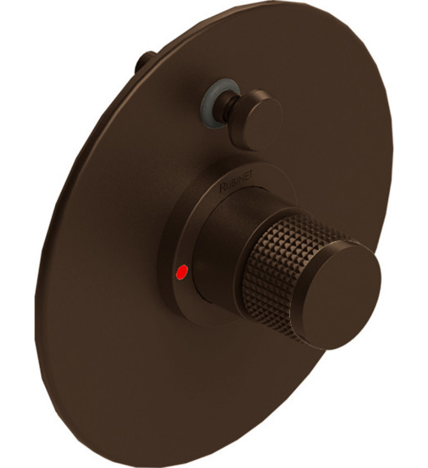 Rubinet T2YHOR Pressure Balance Shower Valve With Stop Two Way Diverter, Trim Only