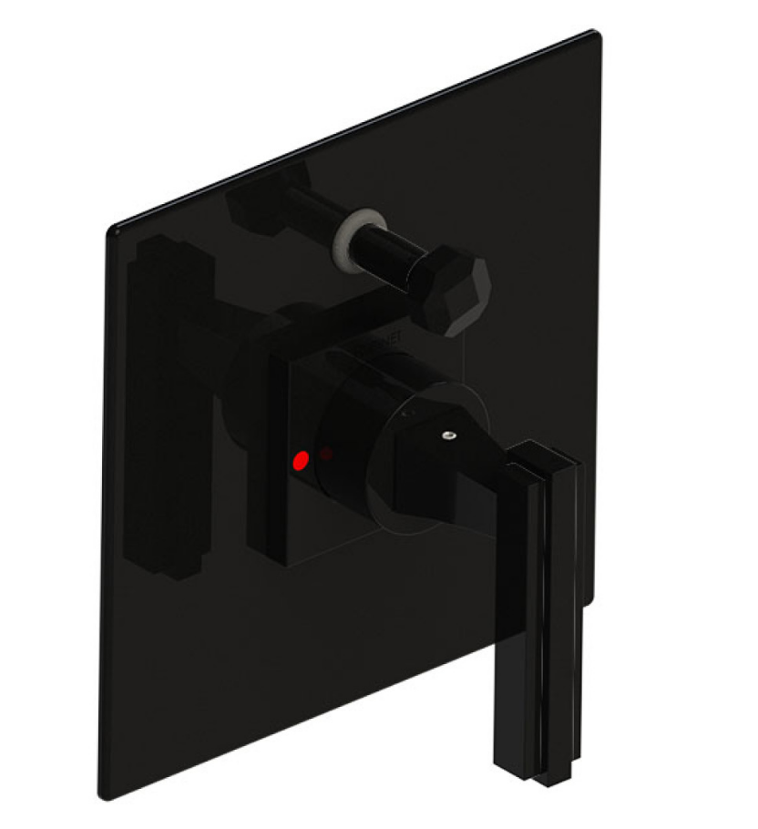 Rubinet T2YMQL Pressure Balance Shower Valve With Stop Two Way Diverter Trim Only