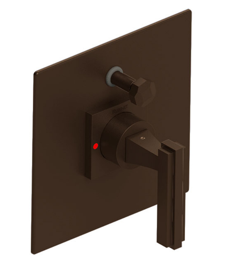 Rubinet T2YMQL Pressure Balance Shower Valve With Stop Two Way Diverter Trim Only