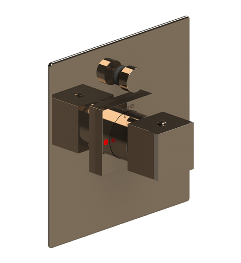 Rubinet T2YRSQ Pressure Balance Shower Valve With Stop Two Way Diverter