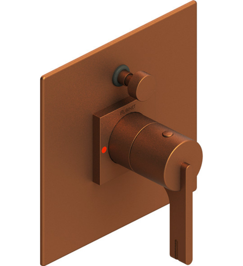 Rubinet T2YRTL Pressure Balance Shower Valve With Stop Two Way Diverter, Trim Only