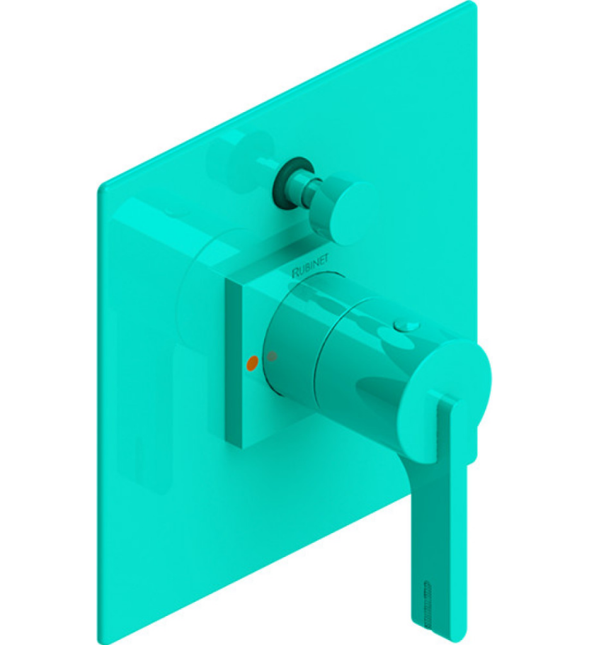 Rubinet T2YRTL Pressure Balance Shower Valve With Stop Two Way Diverter, Trim Only