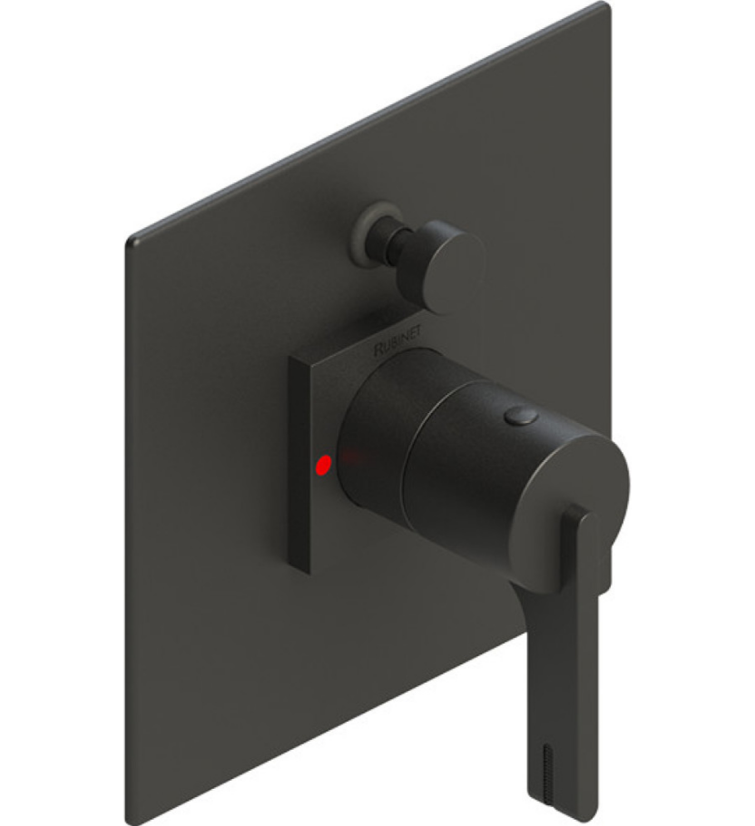 Rubinet T2YRTL Pressure Balance Shower Valve With Stop Two Way Diverter, Trim Only