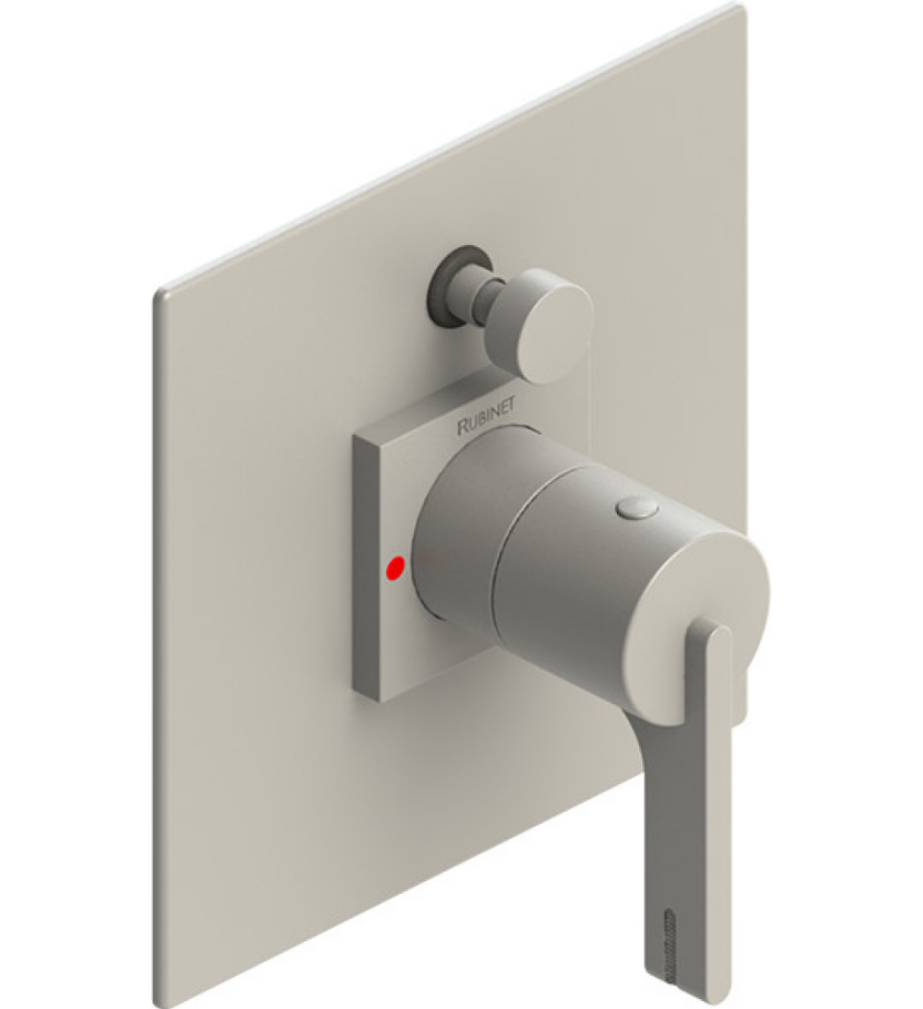 Rubinet T2YRTL Pressure Balance Shower Valve With Stop Two Way Diverter, Trim Only