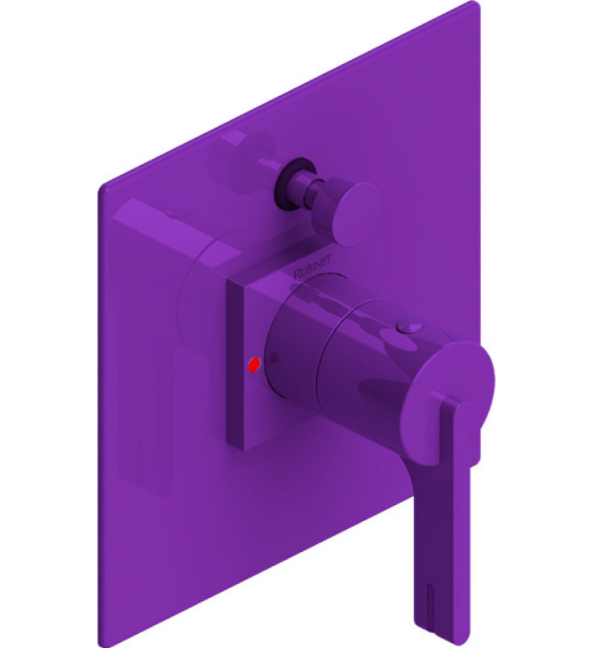 Rubinet T2YRTL Pressure Balance Shower Valve With Stop Two Way Diverter, Trim Only