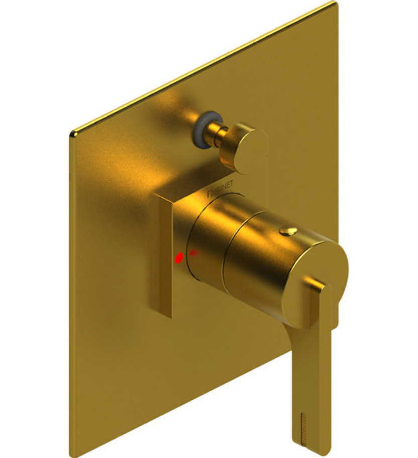 Rubinet T2YRTL Pressure Balance Shower Valve With Stop Two Way Diverter, Trim Only