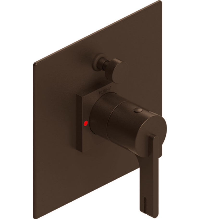 Rubinet T2YRTL Pressure Balance Shower Valve With Stop Two Way Diverter, Trim Only