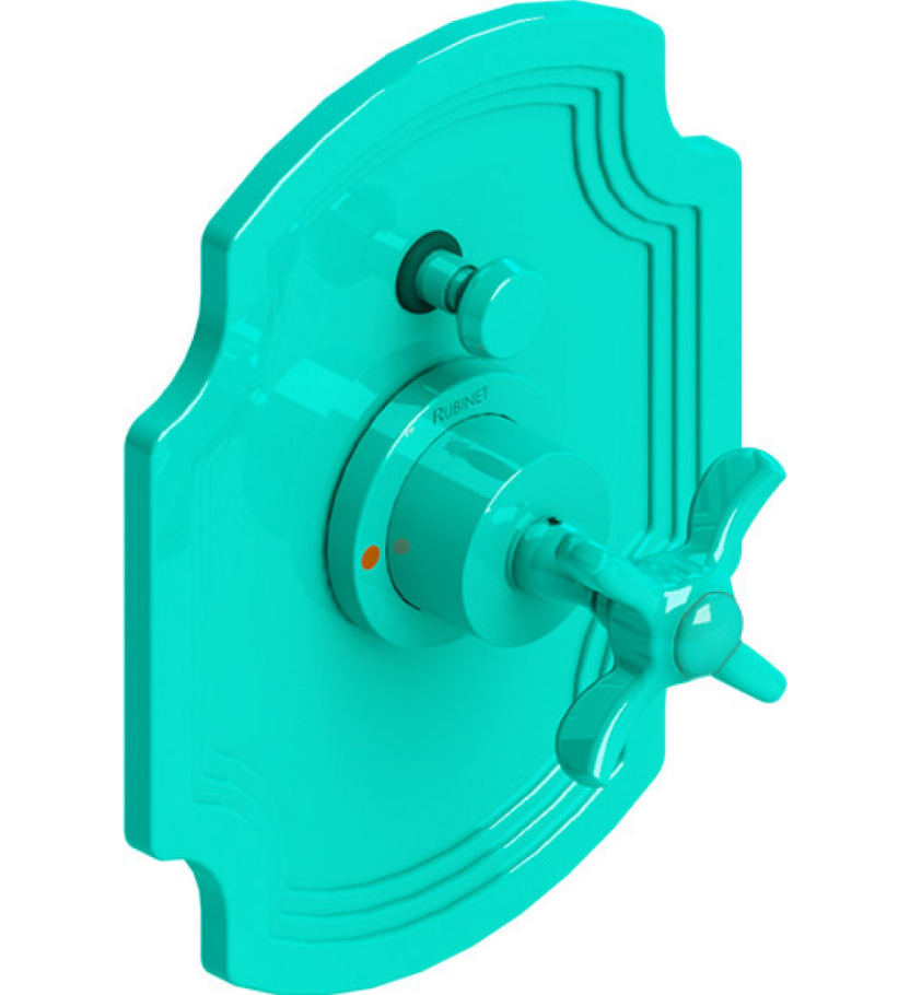 Rubinet T2YRVC Pressure Balance Shower Valve With Stop Two Way Diverter, Trim Only