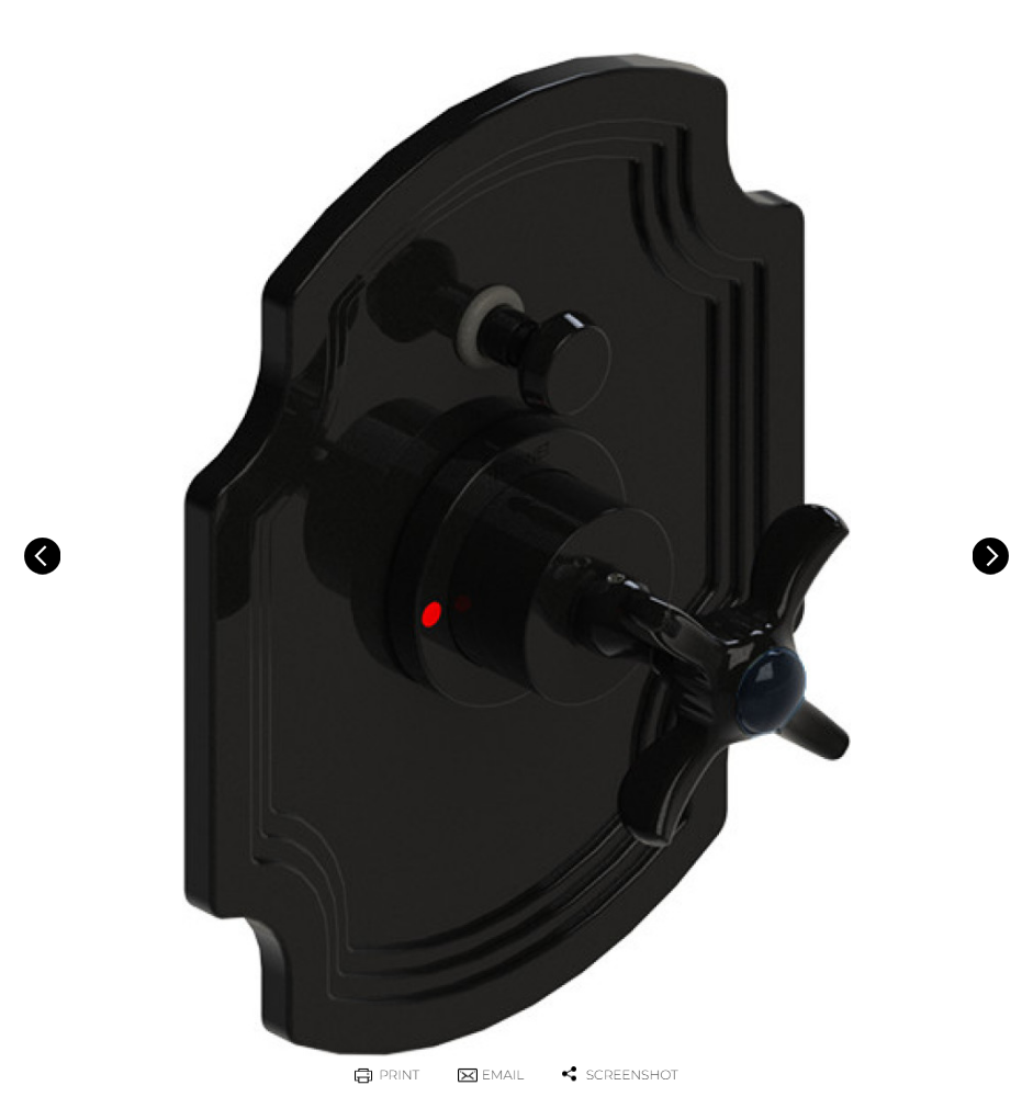 Rubinet T2YRVC Pressure Balance Shower Valve With Stop Two Way Diverter, Trim Only