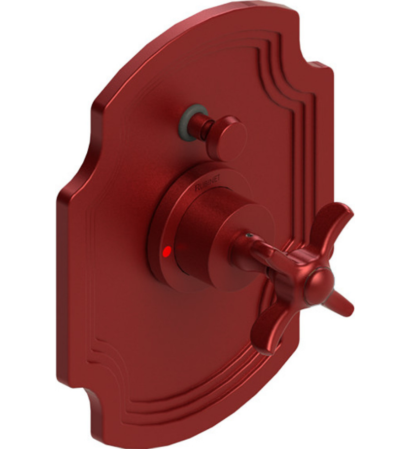 Rubinet T2YRVC Pressure Balance Shower Valve With Stop Two Way Diverter, Trim Only