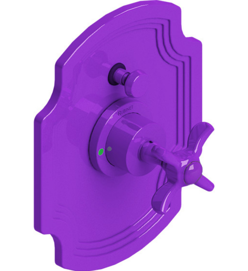 Rubinet T2YRVC Pressure Balance Shower Valve With Stop Two Way Diverter, Trim Only