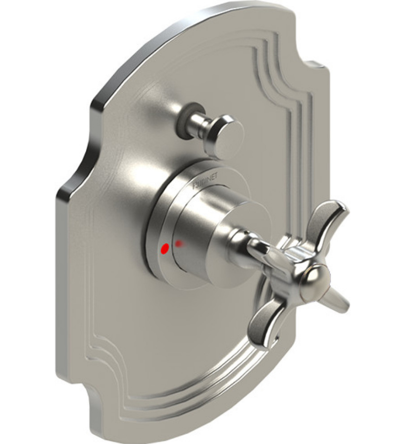 Rubinet T2YRVC Pressure Balance Shower Valve With Stop Two Way Diverter, Trim Only