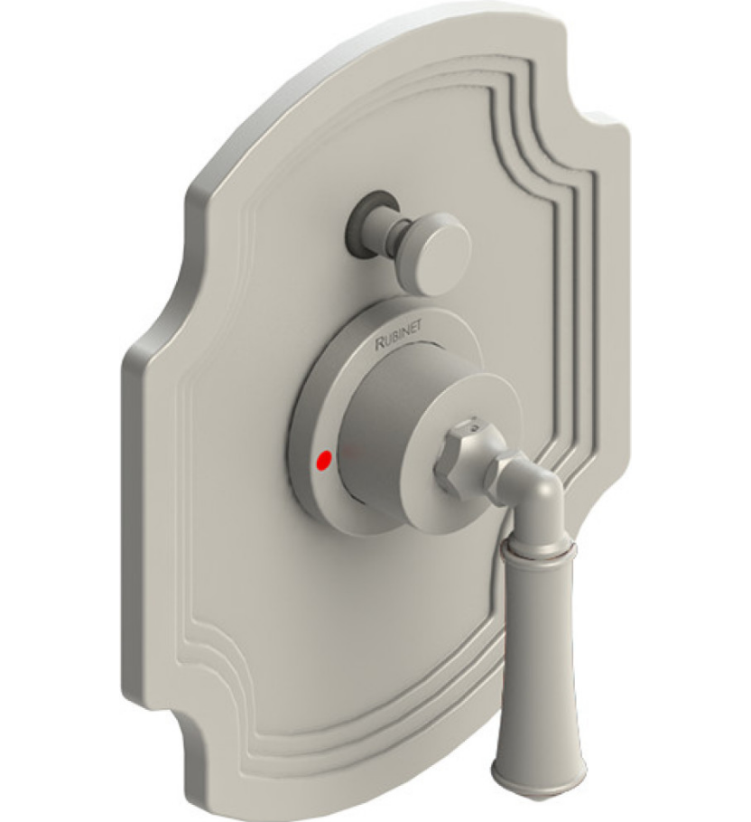 Rubinet T2YRVL Pressure Balance Shower Valve With Stop Two Way Diverter, Trim Only