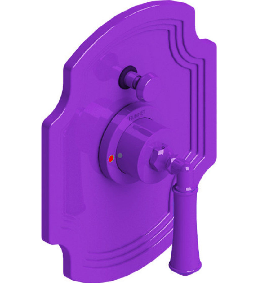 Rubinet T2YRVL Pressure Balance Shower Valve With Stop Two Way Diverter, Trim Only