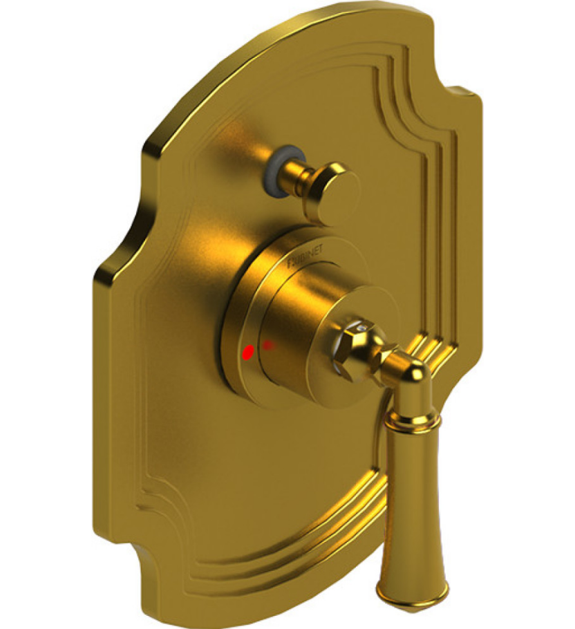 Rubinet T2YRVL Pressure Balance Shower Valve With Stop Two Way Diverter, Trim Only