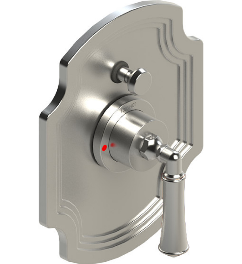 Rubinet T2YRVL Pressure Balance Shower Valve With Stop Two Way Diverter, Trim Only