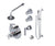 Rubinet T30GNC Temperature Control Shower With Two Way Diverter ShutOff, With One Seperate Volume Control, Hand Held Shower, Bar, Integral Supply, Two Body Spray