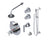 Rubinet T30GNL Temperature Control Shower With Two Way Diverter ShutOff, With One Seperate Volume Control, Hand Held Shower, Bar, Integral Supply, Two Body Spray
