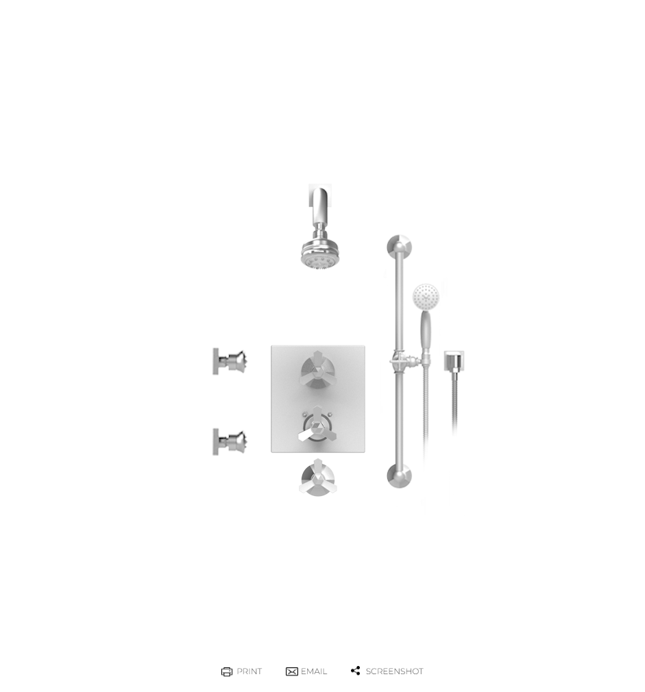 Rubinet T30HXL Temperature Control Shower With Two Way Diverter ShutOff, With One Seperate Volume Control With Hand Held Shower, Bar, Integral Supply, Two Body Spray - Parent