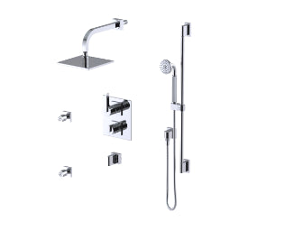 Rubinet T31RTQ Temperature Control Shower With Two Way Diverter ShutOff, With One Seperate Volume Control, Hand Held Shower, Bar, Integral Supply, Two Body Spray - Parent