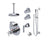 Rubinet T32GNL Temperature Control Shower With Two Way Diverter ShutOff, With One Seperate Volume Control, Hand Held Shower, Bar, Integral Supply, Two Body Spray - Parent