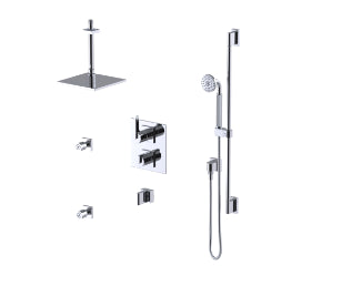 Rubinet T32RTL Temperature Control Shower With Two Way Diverter ShutOff, With One Seperate Volume Control, Hand Held Shower, Bar, Integral Supply, Two Body Spray - Parent