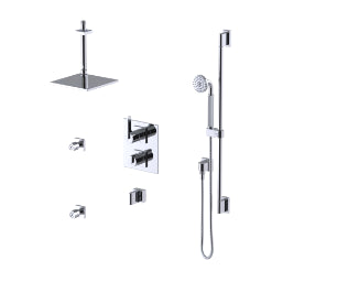 Rubinet T32RTQ Temperature Control Shower With Two Way Diverter ShutOff, With One Seperate Volume Control, Hand Held Shower, Bar, Integral Supply, Two Body Spray - Parent