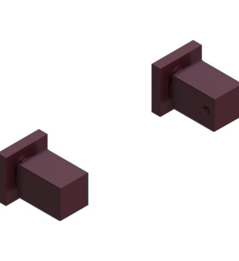Rubinet T3ARSQ Two Valve Tub Filler Trim Only