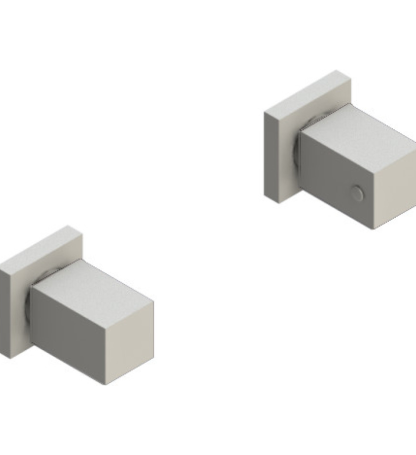 Rubinet T3ARSQ Two Valve Tub Filler Trim Only