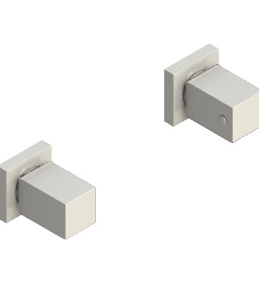 Rubinet T3ARSQ Two Valve Tub Filler Trim Only
