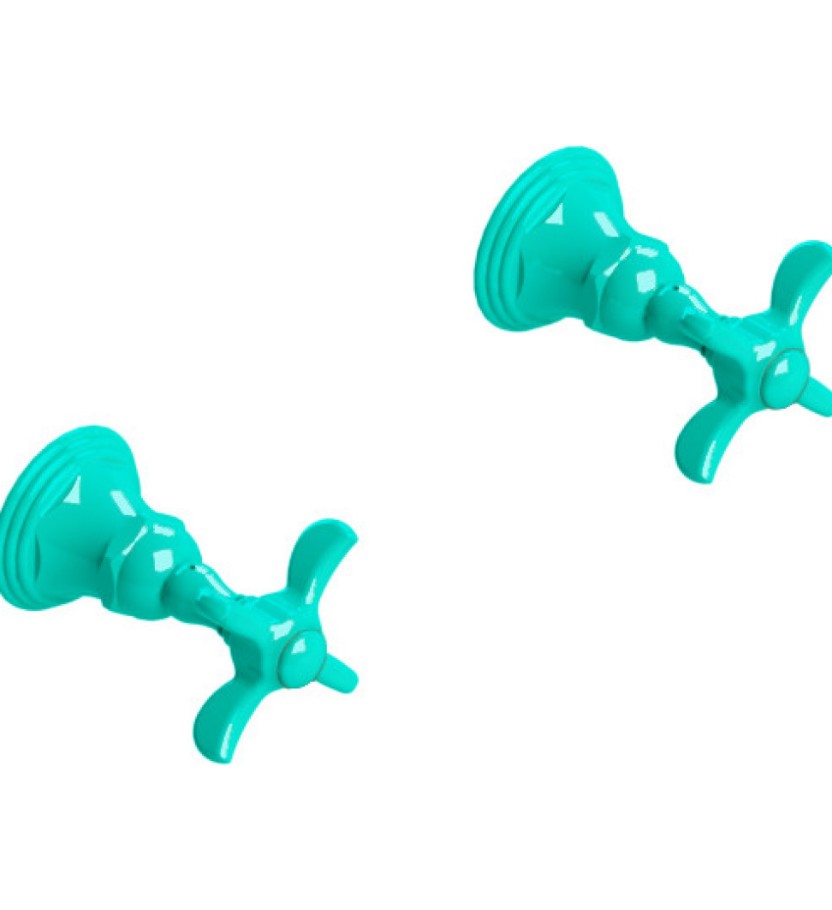 Rubinet T3ARVC Two Valve Tub Filler, Trim Only