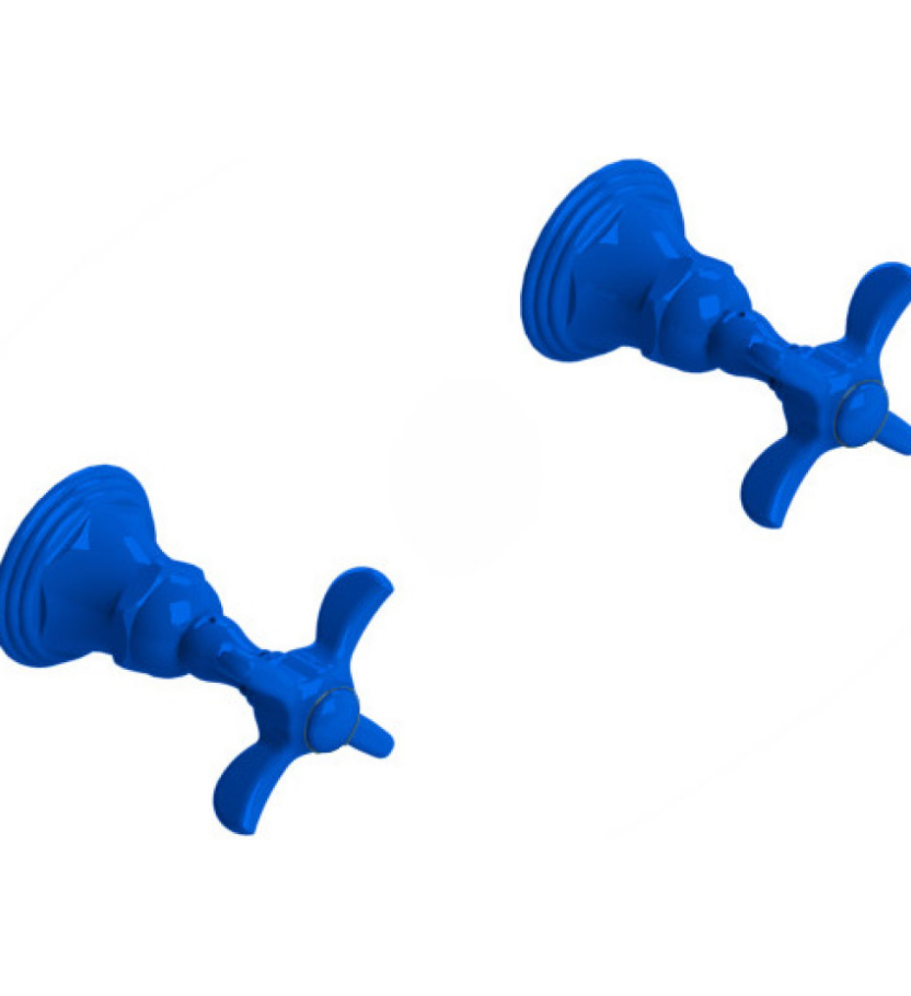 Rubinet T3ARVC Two Valve Tub Filler, Trim Only