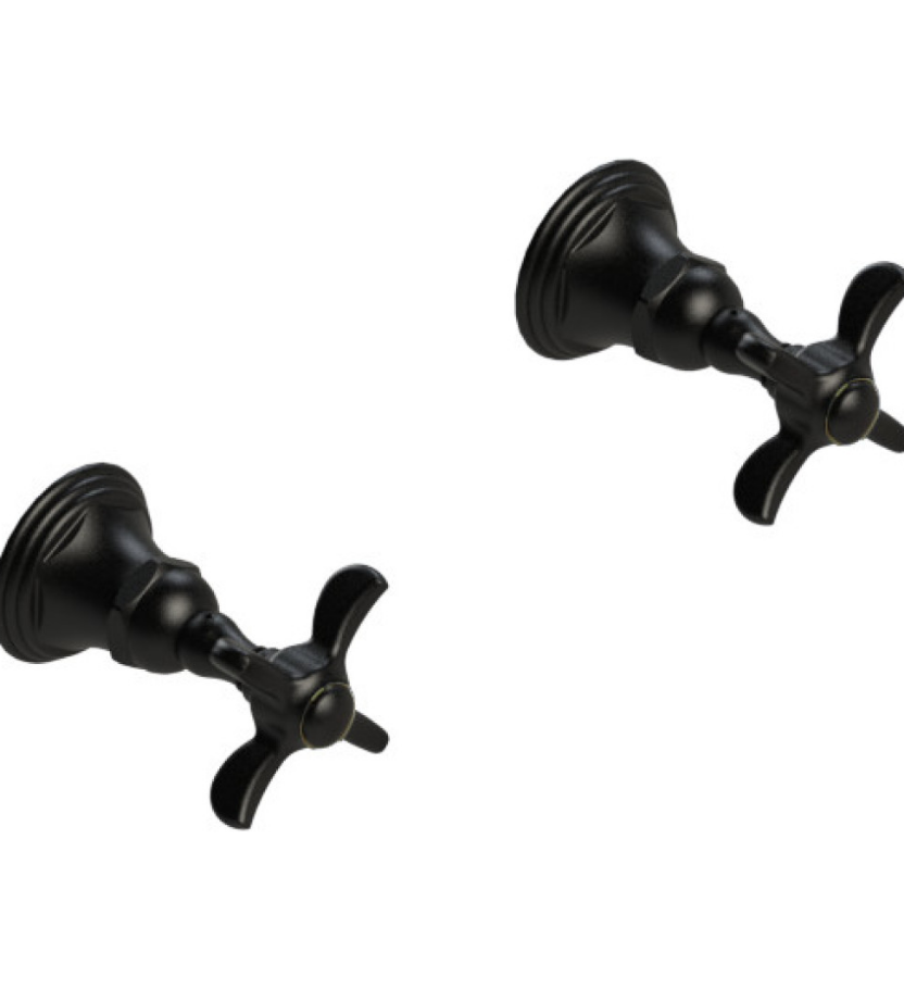 Rubinet T3ARVC Two Valve Tub Filler, Trim Only