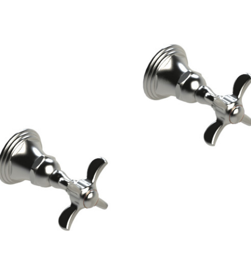 Rubinet T3ARVC Two Valve Tub Filler, Trim Only