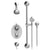 Rubinet T40ETL Pressure Balance With Stop Seperate Three Way Diverter With Shared Outlet Trim Only