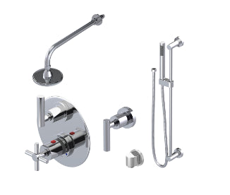 Rubinet T40GNC Temperature Control Shower With Two Seperate Volume Controls, Lasalle Shower Head, Bar, Integral Supply Hand Held Shower 5 Wall Mount Trim Only - Parent